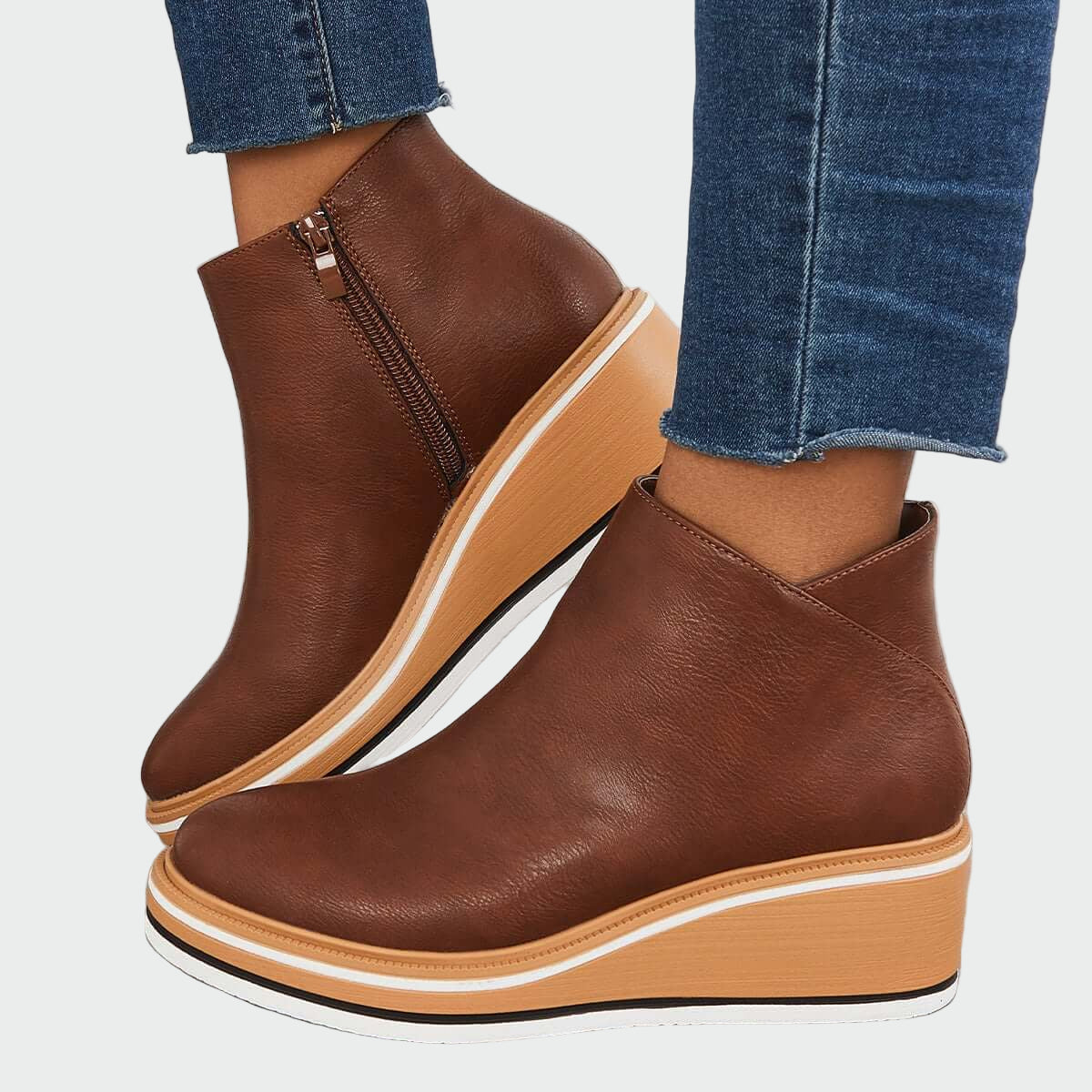 Panna | Fekete platformos bőrcipő nőknek