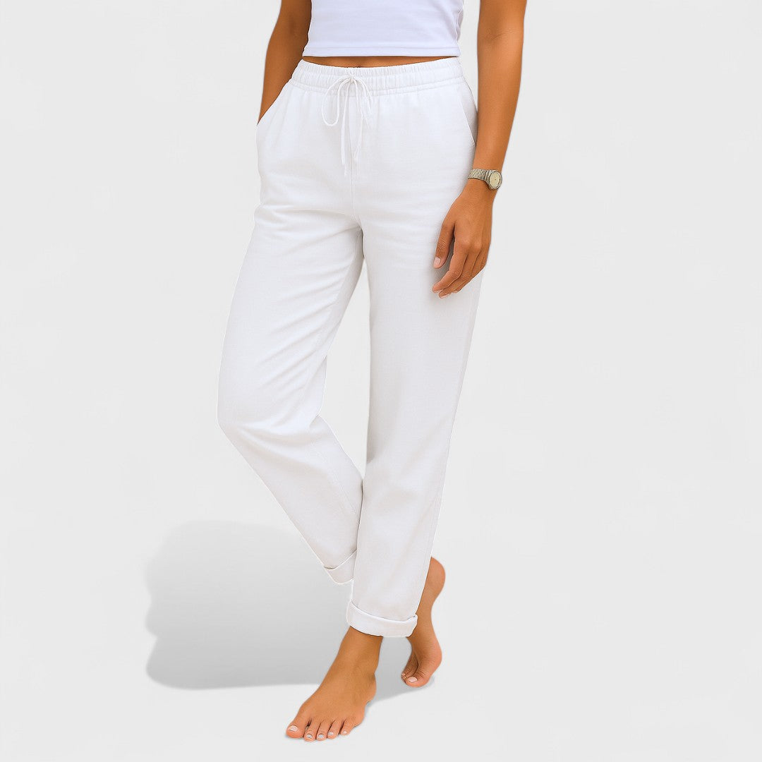 Klara | Lenvászon nadrág elegáns részletekkel