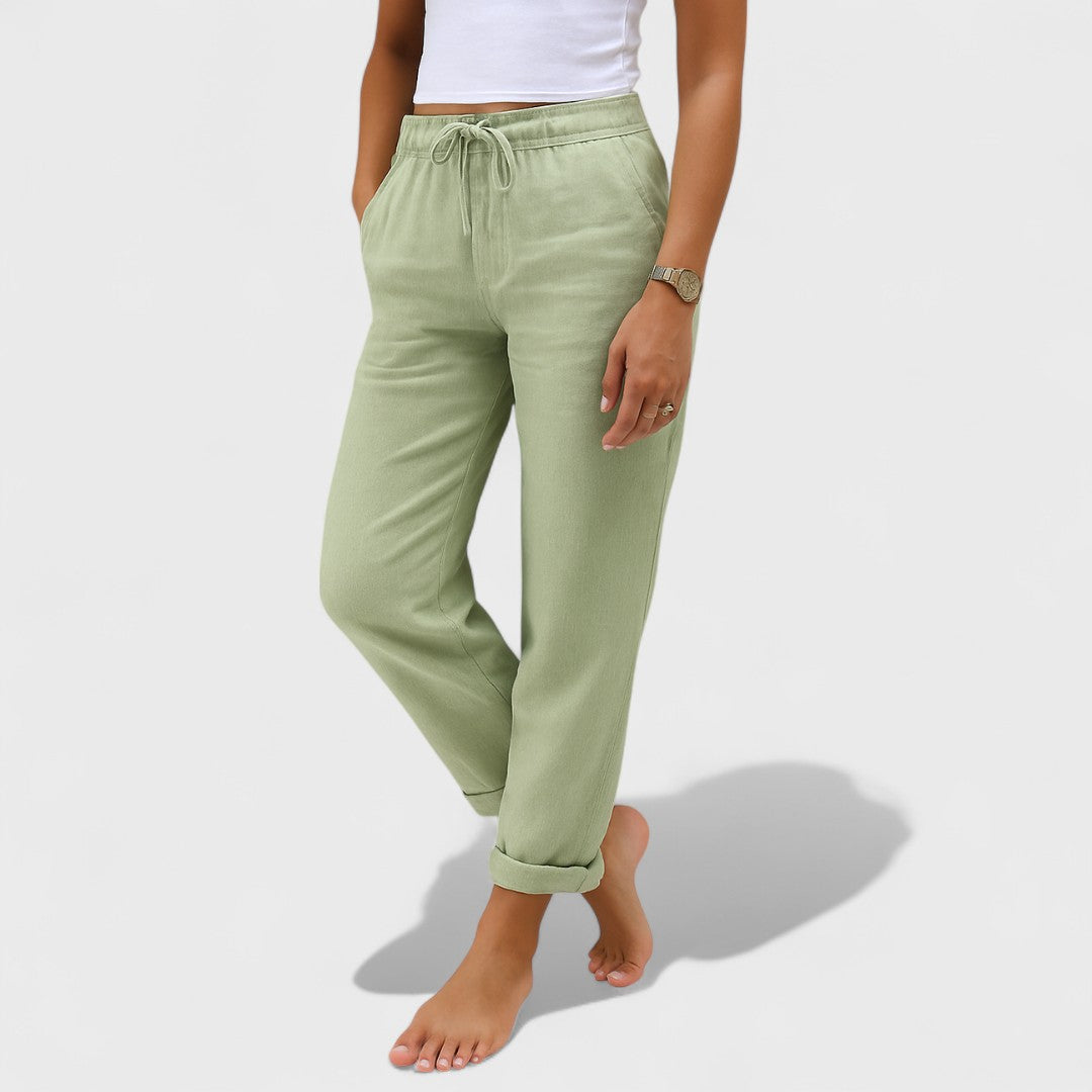 Klara | Lenvászon nadrág elegáns részletekkel