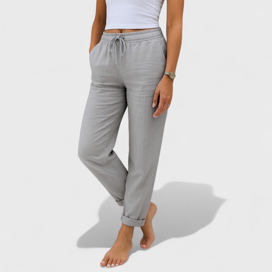 Klara | Lenvászon nadrág elegáns részletekkel