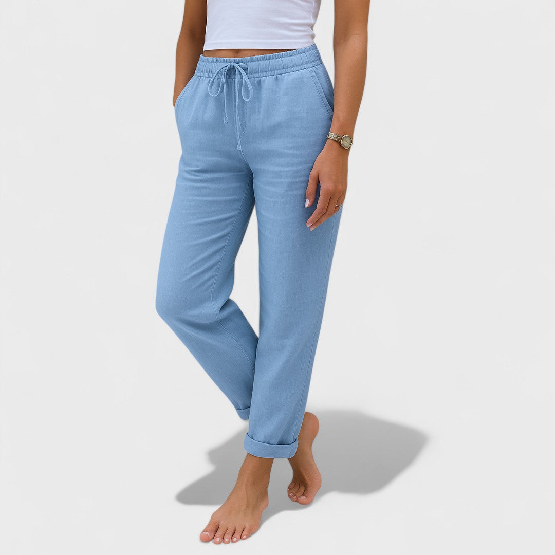 Klara | Lenvászon nadrág elegáns részletekkel