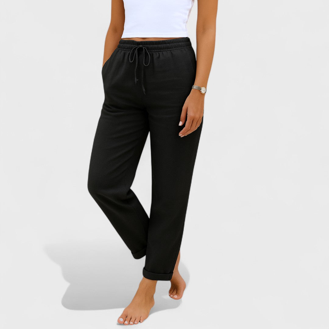 Klara | Lenvászon nadrág elegáns részletekkel