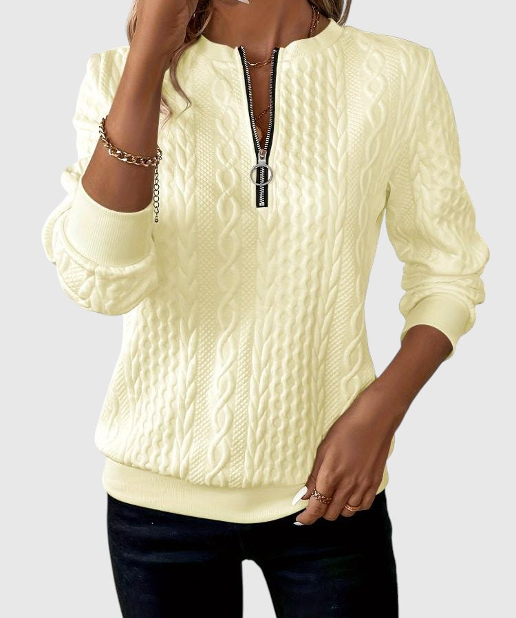 Amalie | Kötött pulóver cipzárral elegáns