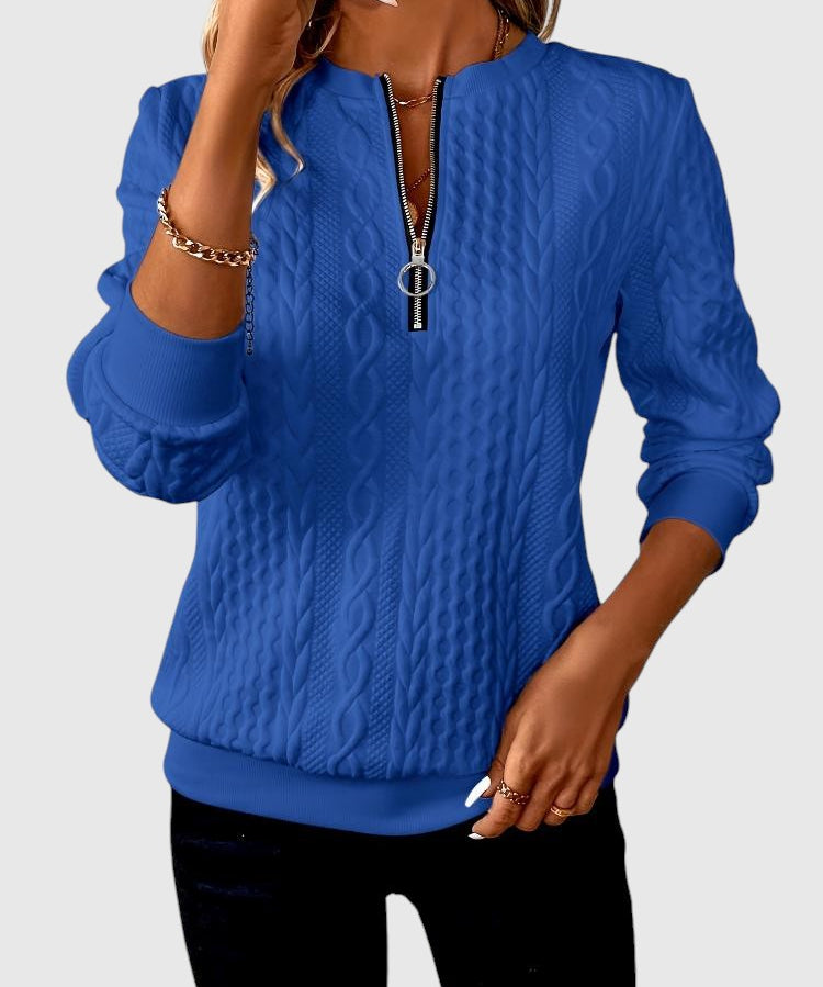 Amalie | Kötött pulóver cipzárral elegáns