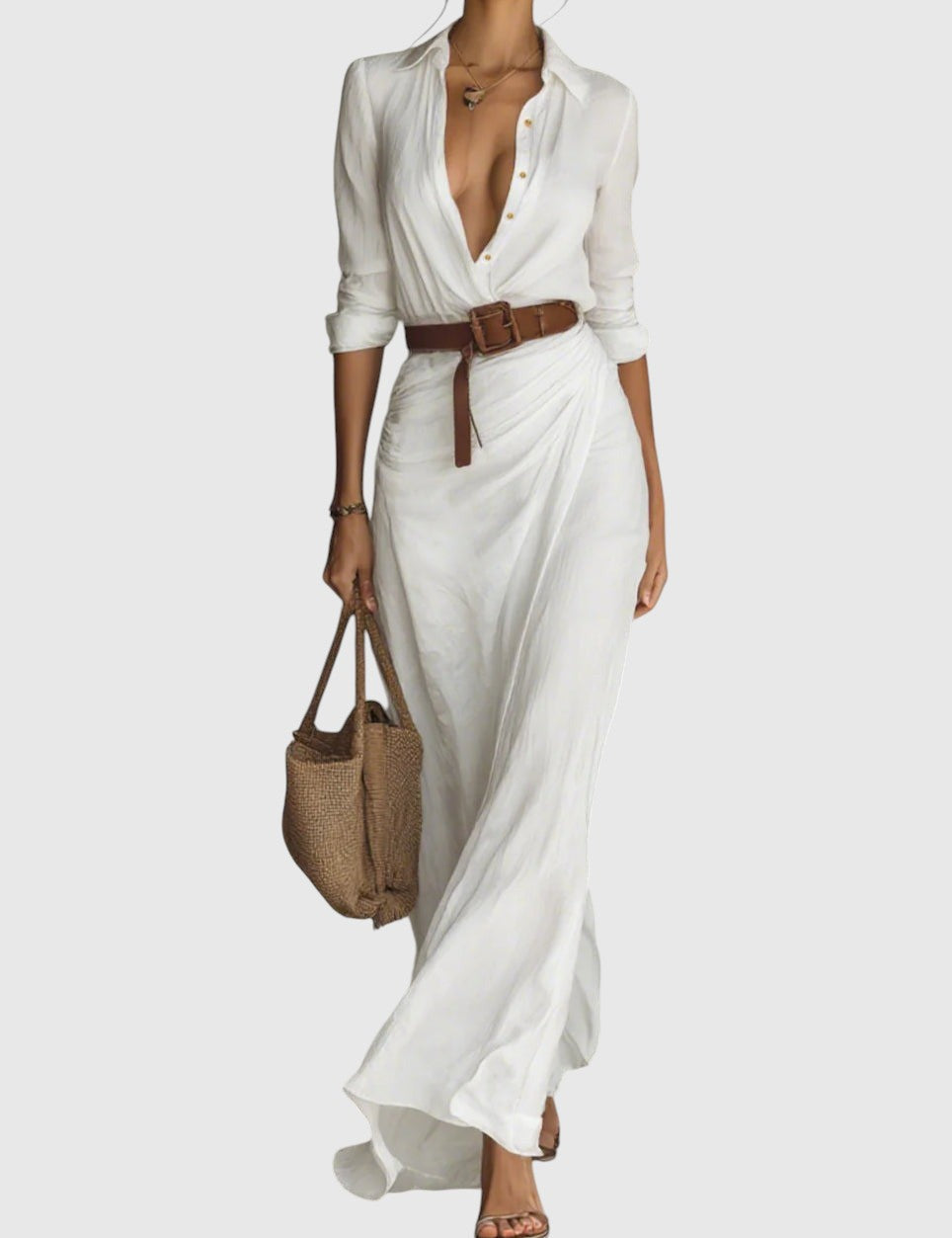 Klara | Елегантна дълга рокля с колан