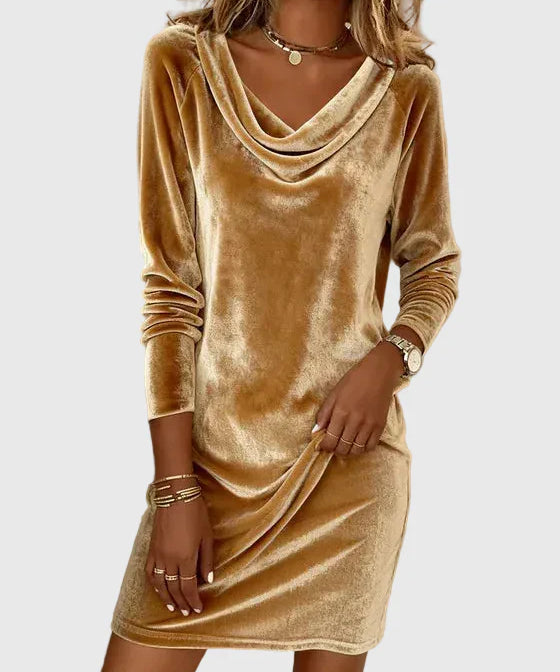 Zsófia | Elegáns kék velúr ruha