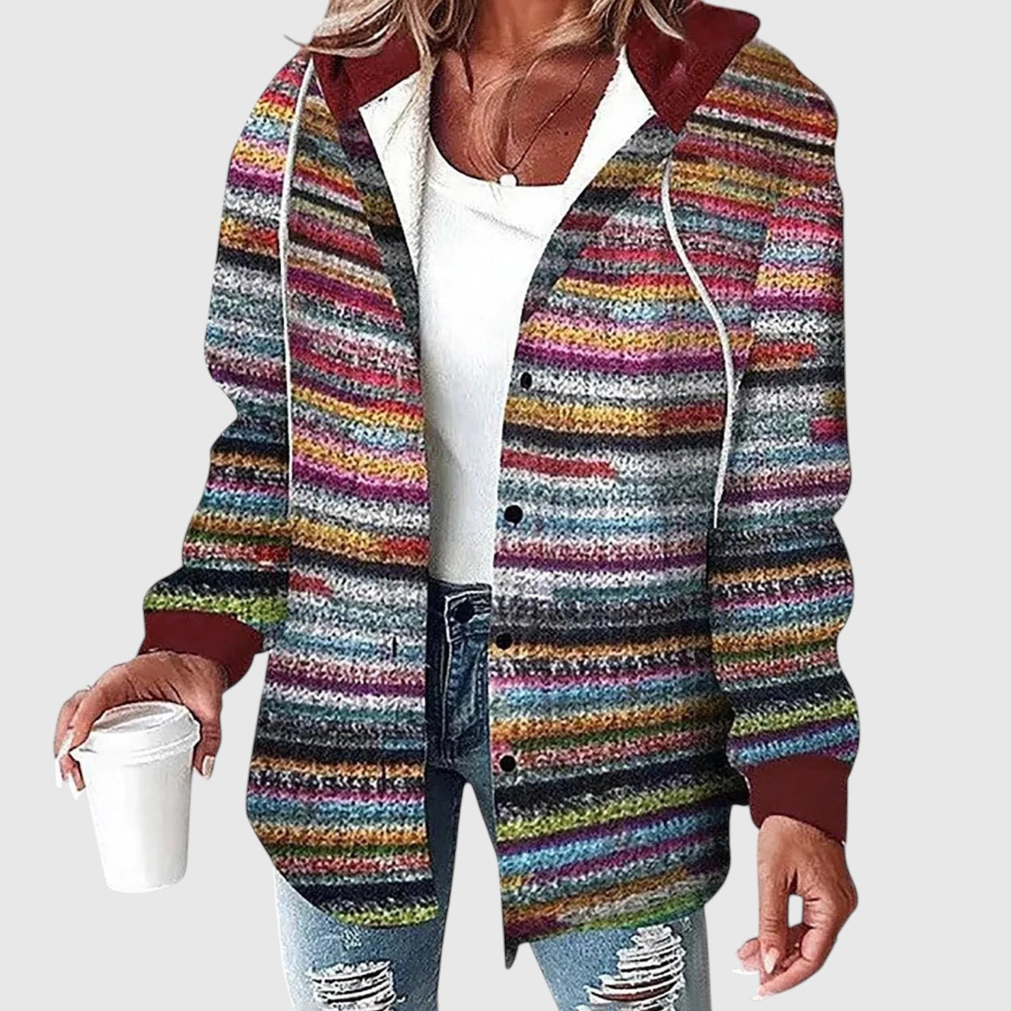 Maya | Kockás kapucnis kabát mindennapokra